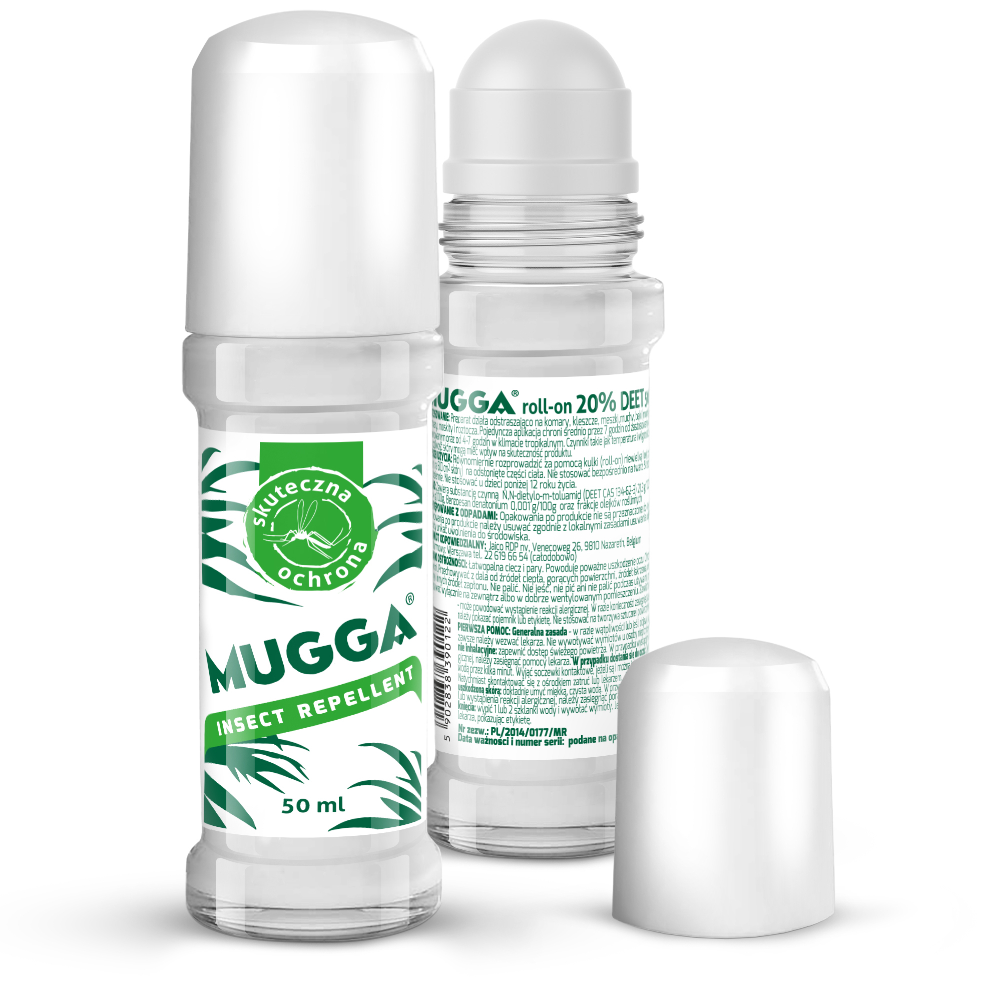 Mugga Roll-on DEET 20% - środek przeciw kleszczom w kulce 50ml.