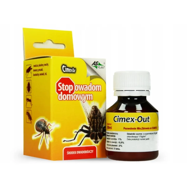 Uniwersalny preparat owadobójczy Cimex Out 50ml. Oprysk na owady.