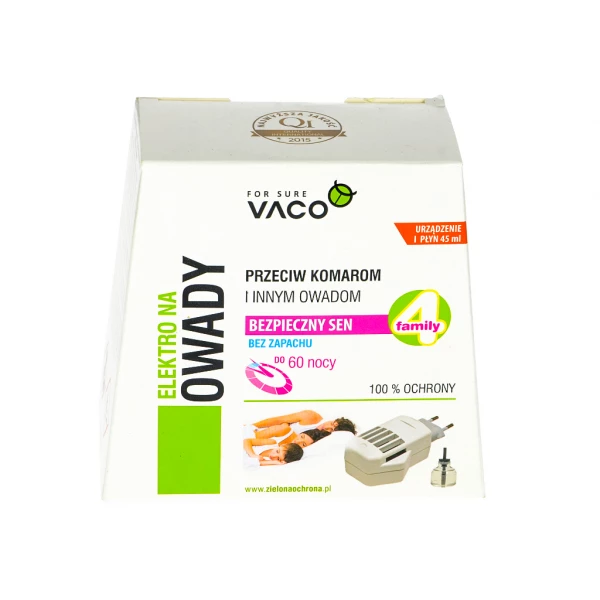 VACO elektro owadobójczy + płyn 45 ml. Sposób na komary.